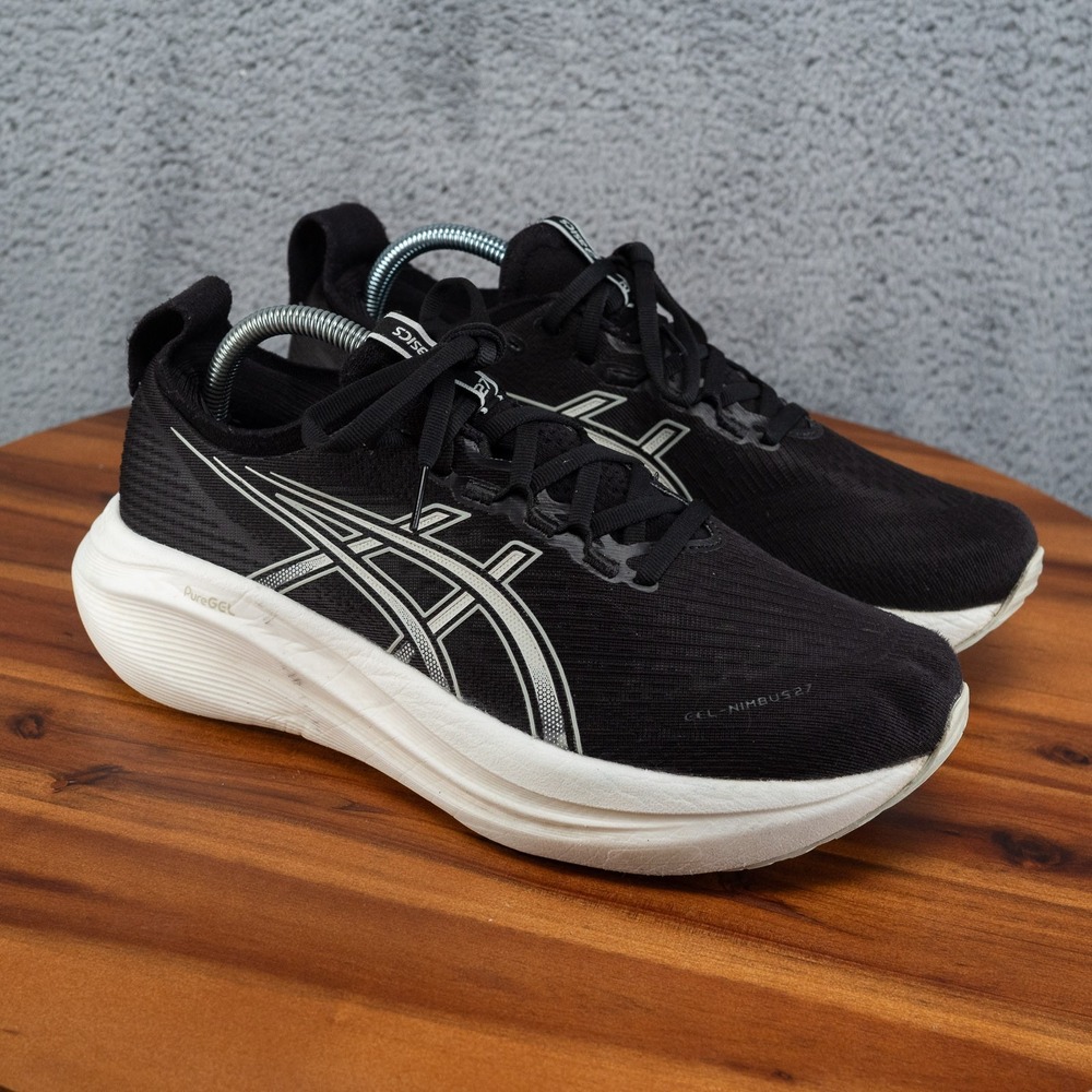 ASICS GEL-Nimbus 27 Women's 9.5 Running Shoes Black/Lake Grey 1012B753-002